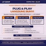 Speaker Desktop Stereo RGB Laptop PC USB 3.5mm Jack Bass Full Range 50mm Gaming Multimedia - foto 5