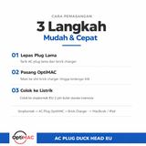 AC Plug Optimac Kepala Charger MacBook Pro Air Retina M1 M2 M3 iPad Duckhead EU High Quality - foto 6