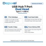 USB Hub Type C 7in1 Dual Head USB 3.0 2.0 PD 60W Aluminium MacBook ASUS Lenovo Laptop - foto 2