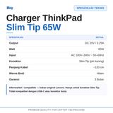 Charger Adaptor Casan ThinkPad X270 X260 X250 X240 E470 E480 L480 L490 Slim Tip 65W Original - foto 3