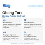 Obeng Torx Bintang T2 T3 T4 T5 T6 TR8 TR9 TR10 Secure Presisi iPhone MacBook Laptop - foto 2