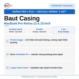 Baut Casing MacBook Pro Retina 13 15 Inch A1425 A1502 A1398 Sekrup Bodi 1pcs - foto 2