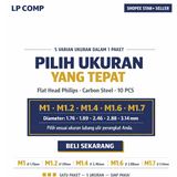 Baut Kecil Mikro M1 M1.2 M1.4 M1.6 M1.7 Flat Head Philips Carbon Steel Hitam 10pcs Screw - foto 7