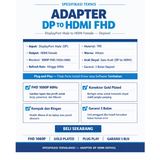 Converter Display Port Male To HDMI Female Kabel Adapter 1080p DP Displayport Laptop PC Depixel - foto 4