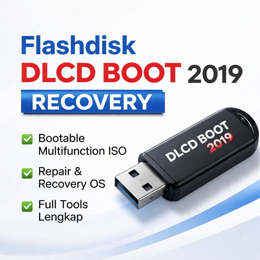 DLC Boot 2019 v3.6 DVD Flashdisk 16GB Toolkit Bootable WinPE Recovery Repair Partisi Antivirus