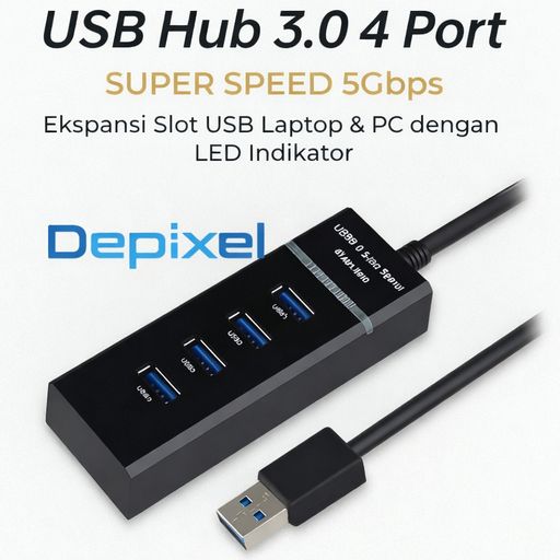 USB Hub 3.0 4 Port Super Speed 5Gbps – E