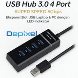USB Hub 3.0 4 Port Super Speed 5Gbps – Ekspansi Slot USB Laptop & PC dengan LED Indikator - foto 1