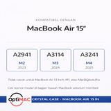 Optimac Hardcase MacBook Air 15 Inch M2 M3 M4 A2941 A3114 A3241 Crystal Polycarbonate 3 Warna - foto 3