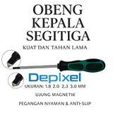 Obeng Segitiga Triangle Screwdriver 1.8 2.0 2.3 3.0 mm Magnetik Presisi Security - foto 1