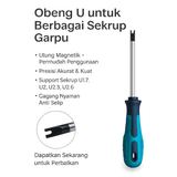 Obeng U-Type Screwdriver U1.7 U2 U2.3 U2.6 Magnetic Anti Tamper Garpu Spanner Servis Elektronik - foto 1