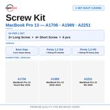 Baut Screw Set Bottom Case MacBook Pro 13 A1706 A1989 A2251 2016 2017 2018 2019 2020 Silver - foto 2