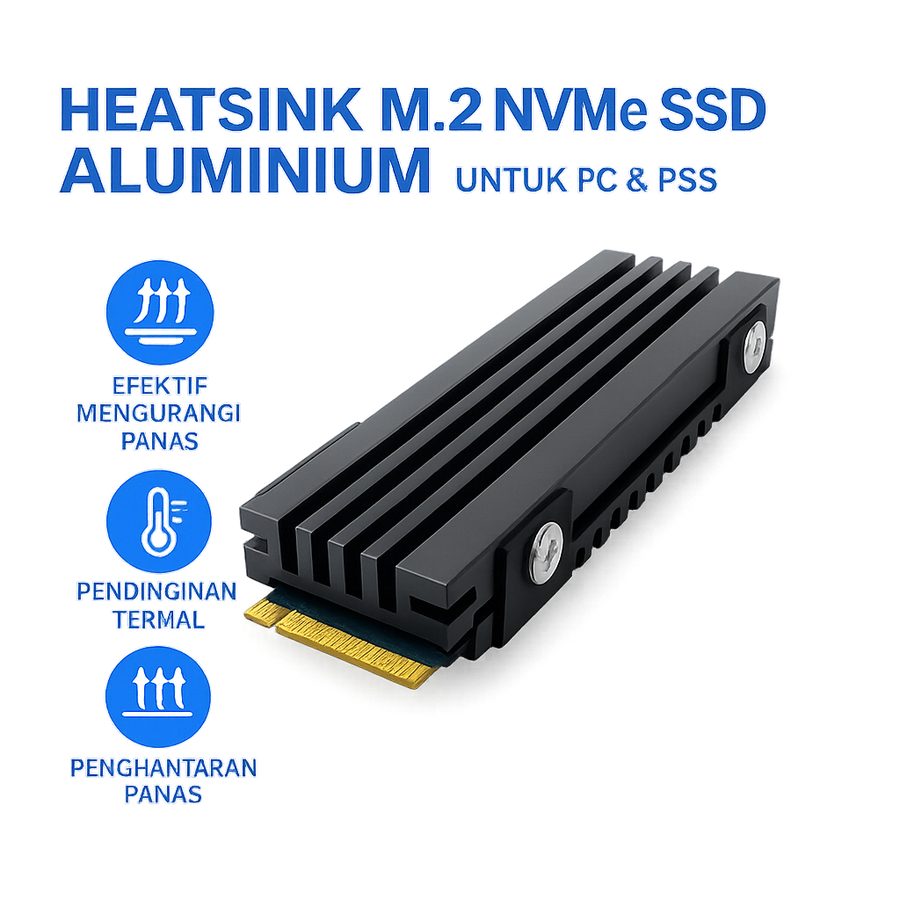 Heatsink SSD M.2 NVMe Aluminium PS5 PC 2280 2230 Pendingin Anti Overheat Thermal Pad Cooler