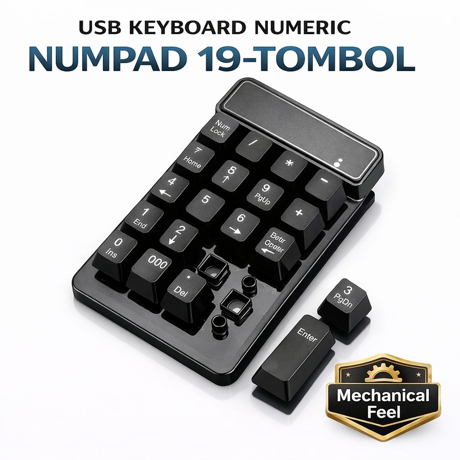 USB Keyboard Numeric Numpad 18 Tombol Keypad Portabel Minimalis Kompatibel Semua Laptop PC