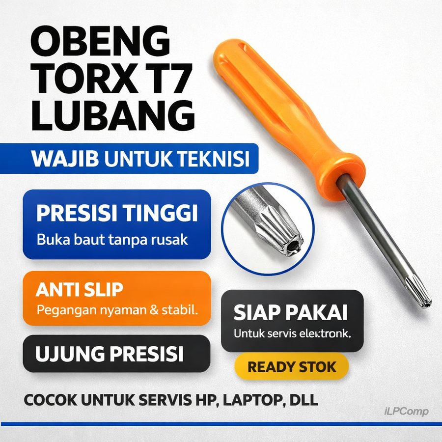 Obeng Torx T7 Lubang Secure TR7 Security Hole Screwdriver Presisi Perbaikan Elektronik