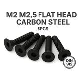 5pcs Baut L Hex Flat Head M2 M2.5 Carbon Steel Hitam DIN7991 Countersunk - Screw 2mm 2.5mm - foto 1
