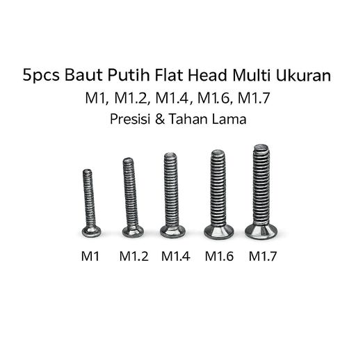 5pcs Baut Flat Head M1 M1.2 M1.4 M1.6 M1