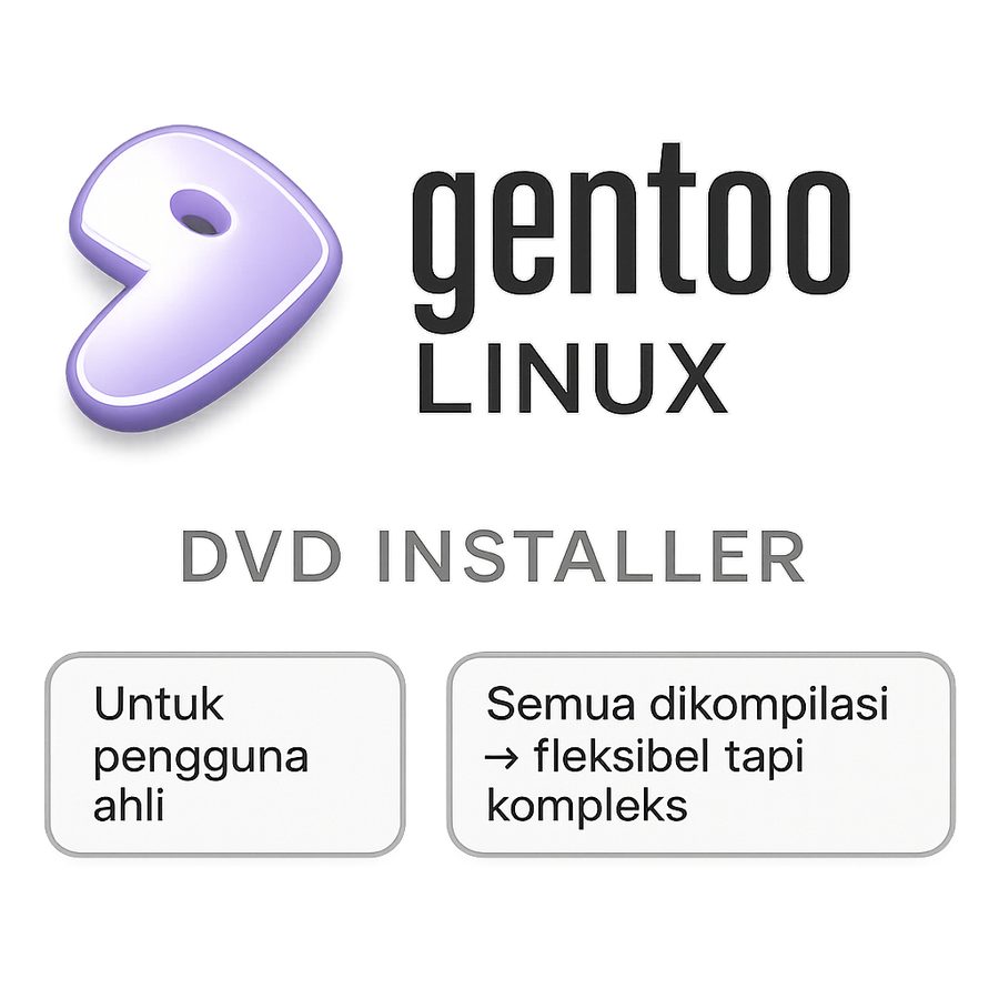 Gentoo Linux LiveDVD DVD Installer amd64 x86 Multilib Source-Based Portage Pengguna Mahir