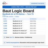 Baut Screw Mainboard Logicboard MacBook Air 11 13 A1369 A1466 A1370 A1465 A1425 A1502 Torx T5 - foto 2