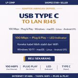 USB Type C to LAN RJ45 Ethernet Adapter 100Mbps Windows Mac Linux Plug and Play - foto 2
