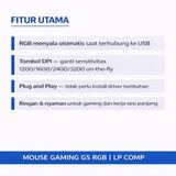 Mouse Gaming Kabel Wired RGB Optical 6 Tombol 3200 DPI USB Plug and Play untuk Laptop PC Mac - foto 3