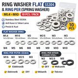 Ring Washer Flat Spring SS304 M1.4 M1.6 M2 M2.5 M3 Stainless Steel 10pcs - foto 1