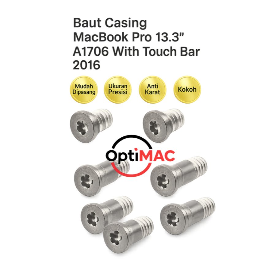 Baut Casing MacBook Pro 13 A1706 Touch Bar 2016 2017 Screw Pentalobe Sekrup