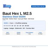 Baut L Hex M2.5 Stainless Steel SS304 Cap Button Head 5pcs Screw Sekrup - foto 2