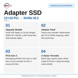 SSD NVMe M.2 Adapter 12+16 Pin MacBook Air Pro A1465 A1466 A1398 A1502 NGFF - foto 3