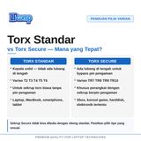 Obeng Torx Bintang T2 T3 T4 T5 T6 TR8 TR9 TR10 Secure Presisi iPhone MacBook Laptop - foto 4