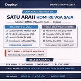 Depixel Converter HDMI to VGA 1080P Audio 3.5mm 20cm Adapter Proyektor Monitor Garansi 1 Tahun - foto 3