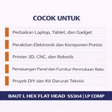 5pcs Baut Hex L Flat Head M2 M2.5 M3 Stainless Steel Sekrup 2mm 2.5mm 3mm Kuat Presisi Screw - foto 5