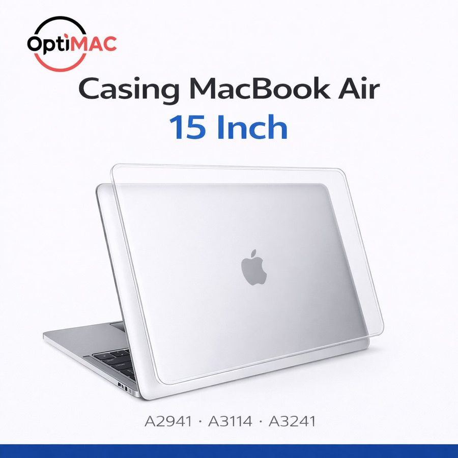 Optimac Hardcase MacBook Air 15 Inch M2 M3 M4 A2941 A3114 A3241 Crystal Polycarbonate 3 Warna