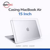 Optimac Hardcase MacBook Air 15 Inch M2 M3 M4 A2941 A3114 A3241 Crystal Polycarbonate 3 Warna - foto 1