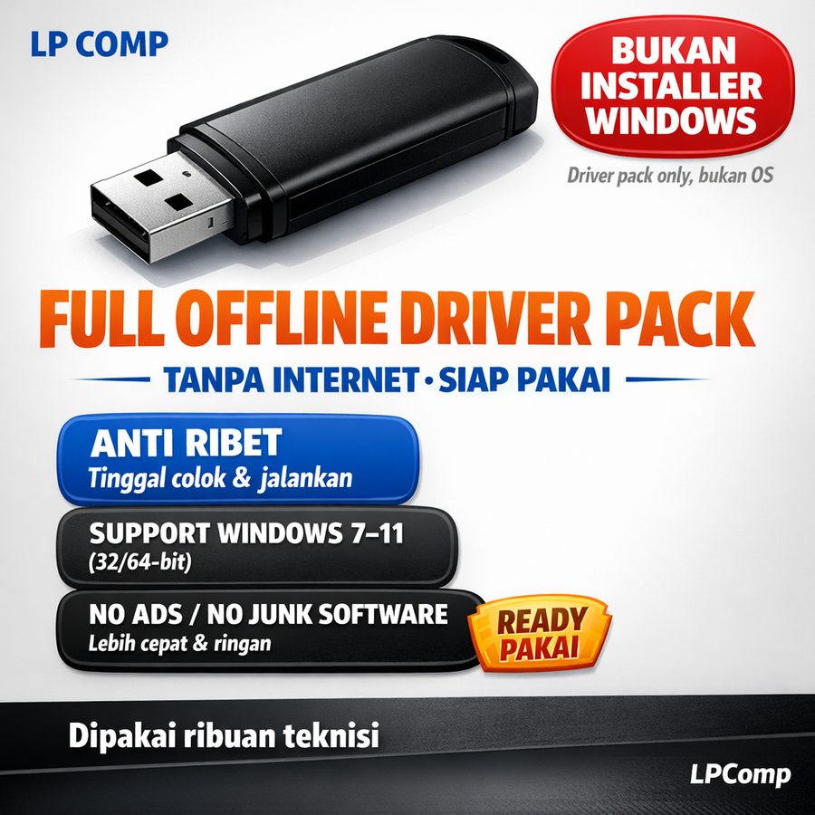 Snappy Driverpack Solutions Offline Flashdisk 64GB Windows 7 8 10 11 OS Driver