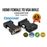Converter HDMI to VGA 1080P Full HD Audio Port Garansi 1 Tahun Depixel - foto 1