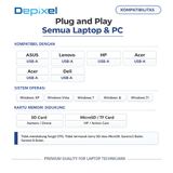 Hub USB 8in1 6 Port USB 2.0 Card Reader SD TF MicroSD 480Mbps Laptop PC Plug Play - foto 4