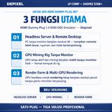 HDMI Dummy Plug 1.4 Virtual Display EDID DDC Emulator 4K UHD Mining Rig GPU Server Remote 60Hz - foto 5