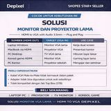 Depixel Converter HDMI to VGA 1080P Audio 3.5mm 20cm Adapter Proyektor Monitor Garansi 1 Tahun - foto 4