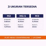 5pcs Baut Hex L Flat Head M2 M2.5 M3 Stainless Steel Sekrup 2mm 2.5mm 3mm Kuat Presisi Screw - foto 3