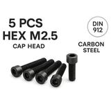 5pcs Baut Hex L M2.5 Cap Head Carbon Steel 2.5mm Screw Sekrup Hitam DIY Elektronik Printer Komputer - foto 1