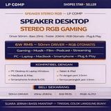 Speaker Desktop Stereo RGB Laptop PC USB 3.5mm Jack Bass Full Range 50mm Gaming Multimedia - foto 2