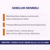 5pcs Baut Hex L Flat Head M2 M2.5 M3 Stainless Steel Sekrup 2mm 2.5mm 3mm Kuat Presisi Screw - foto 6