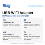 USB WiFi Adapter Dongle 150Mbps Wireless 802.11n 2.4GHz Antena PC Laptop - foto 2