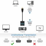 Depixel Converter HDMI to VGA 1080P Audio 3.5mm 20cm Adapter Proyektor Monitor Garansi 1 Tahun - foto 8