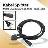 Kabel Splitter Micro USB ke AUX 3.5 mm + USB Male 50 cm - foto 3