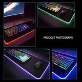Mouse Pad Gaming RGB LED Glowing 80x30cm Desk Mat Anti Slip XL Besar PC Laptop USB - foto 5