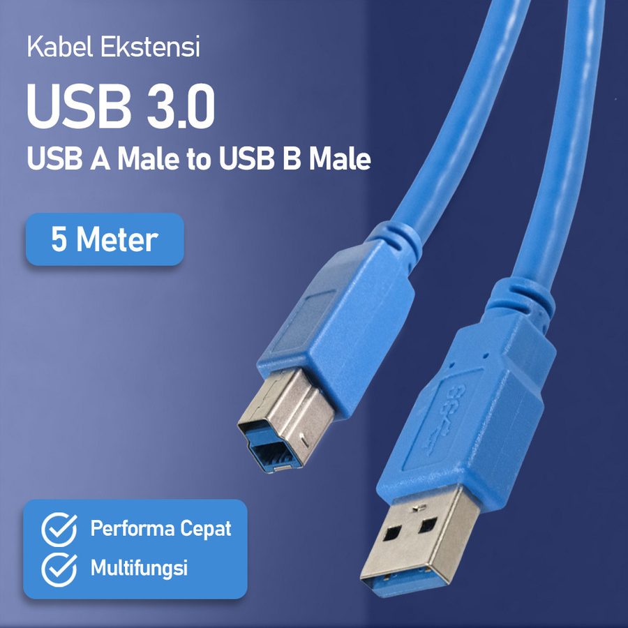 Kabel Ekstensi USB 3.0 USB A Male to USB B Male 5M Printer