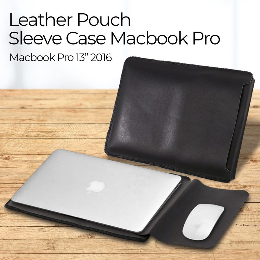 Pouch Leather Sleeve Case Macbook Pro 13 Inch 2016 Sarung Casing Laptop Premium