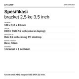 Bracket Mounting HDD SSD 2.5 ke 3.5 Inch Dudukan Konversi Harddisk PC Desktop Plus Baut - foto 4