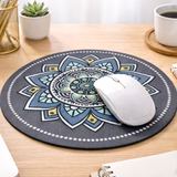 Mouse Pad Bulat Vintage Bohemian Motif Mandala Anti Slip Diameter 20cm Estetik - foto 3